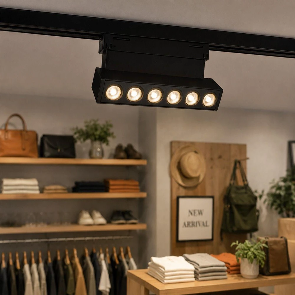 Oprawa szynoprzewód 48V V-TAC 5W 48V 36st LED juoda 12cm regulowana VT-41028 4000K 400lm 3 metai gwarancji