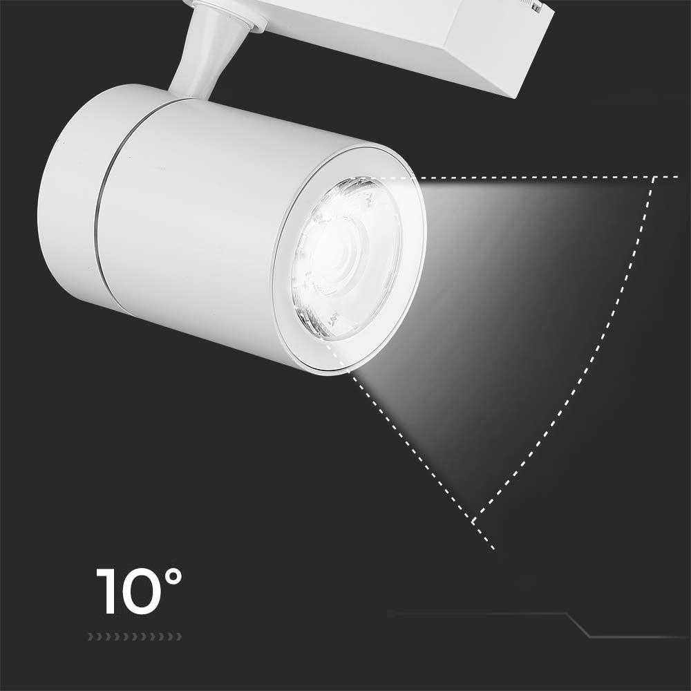 V-tac 35W LED šviestuvas į bėgelius, baltas, 3000K
