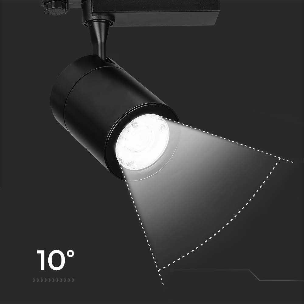 V-tac 35W LED šviestuvas į bėgelius, juodu korpusu, 4000K