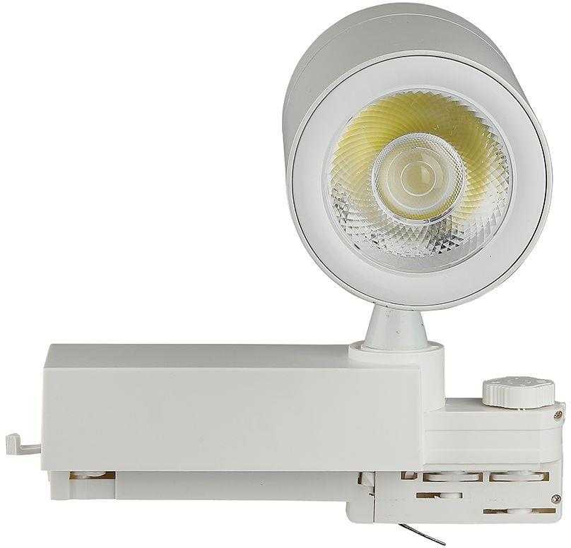 V-tac 35W LED šviestuvas į bėgelius, baltu korpusu, 6400K
