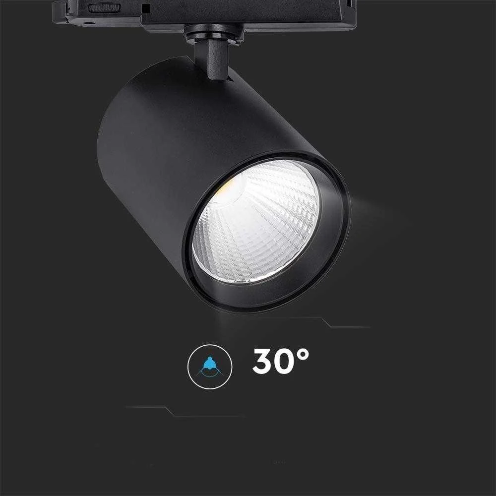 V-tac 35W LED šviestuvas į bėgelius, juodas, 4000K