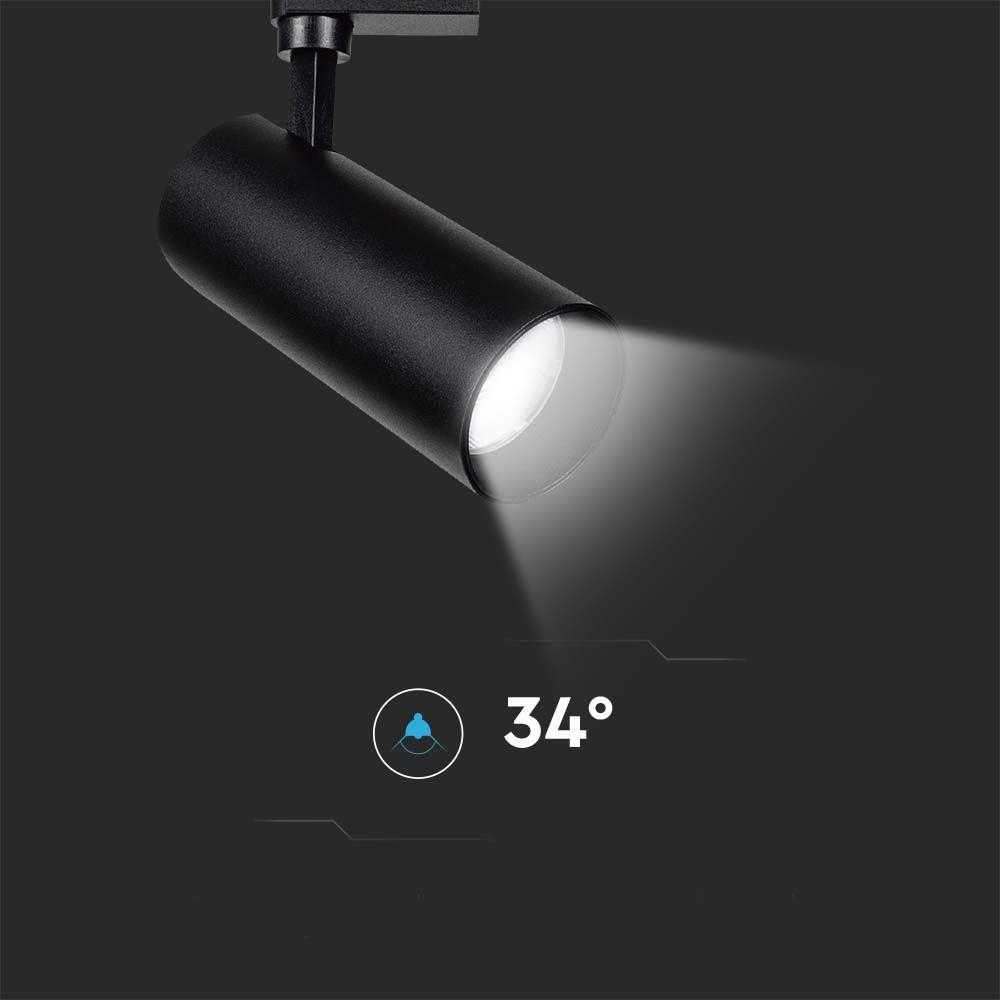 V-tac 35W LED COB šviestuvas į bėgelius, juodas, 4000K, SAMSUNG LED chip