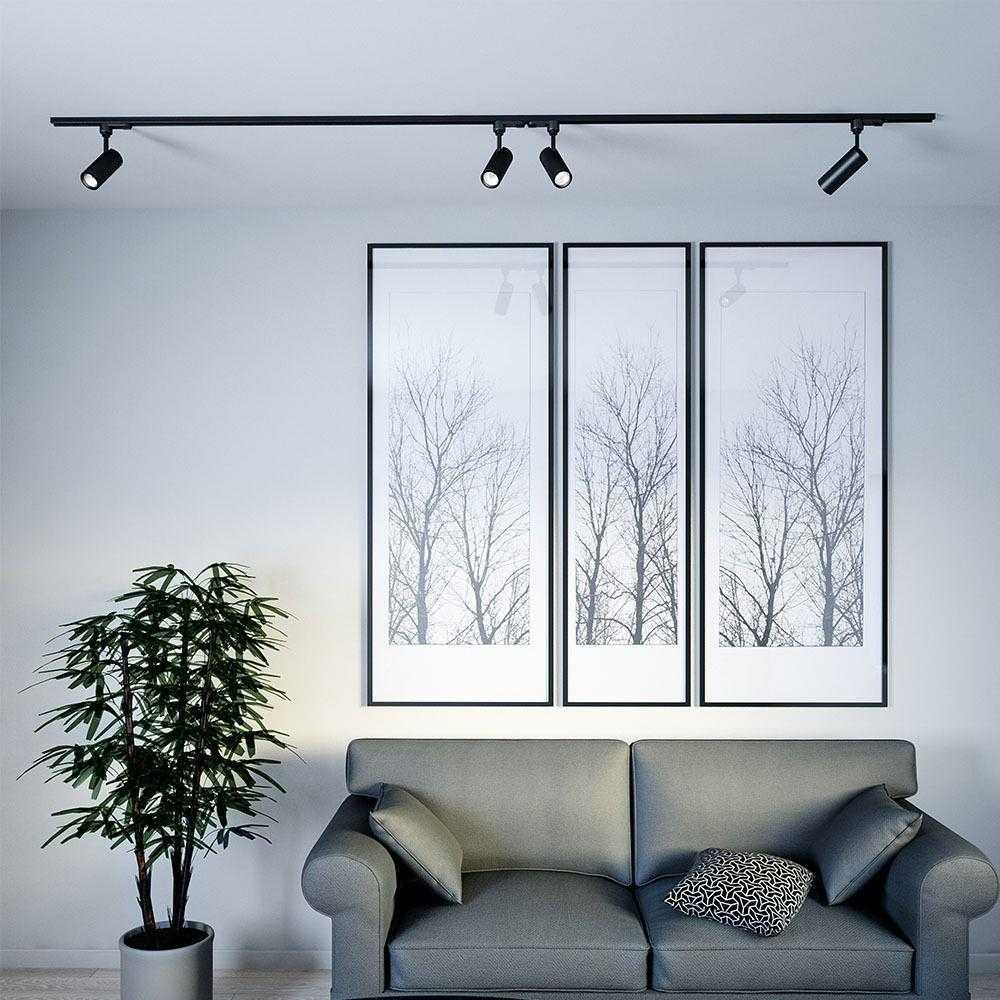 V-tac 35W LED COB šviestuvas į bėgelius, juodas, 4000K, SAMSUNG LED chip