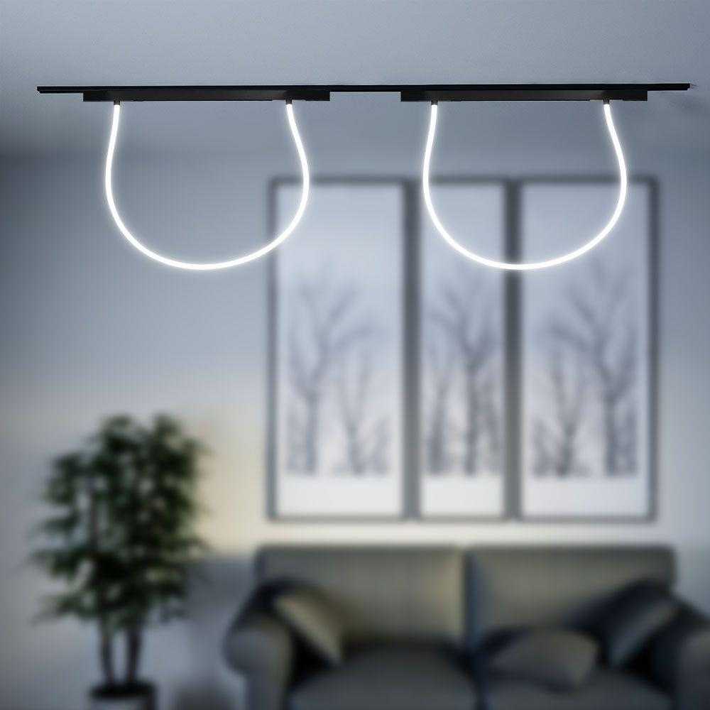 V-tac 23W LED šviestuvas į magnetinius bėgelius, 48V, juodas, 3000K