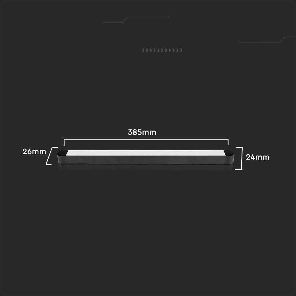 V-tac 18W LED šviestuvas į magnetinius bėgelius ULTRA THIN, juodas, 6400K