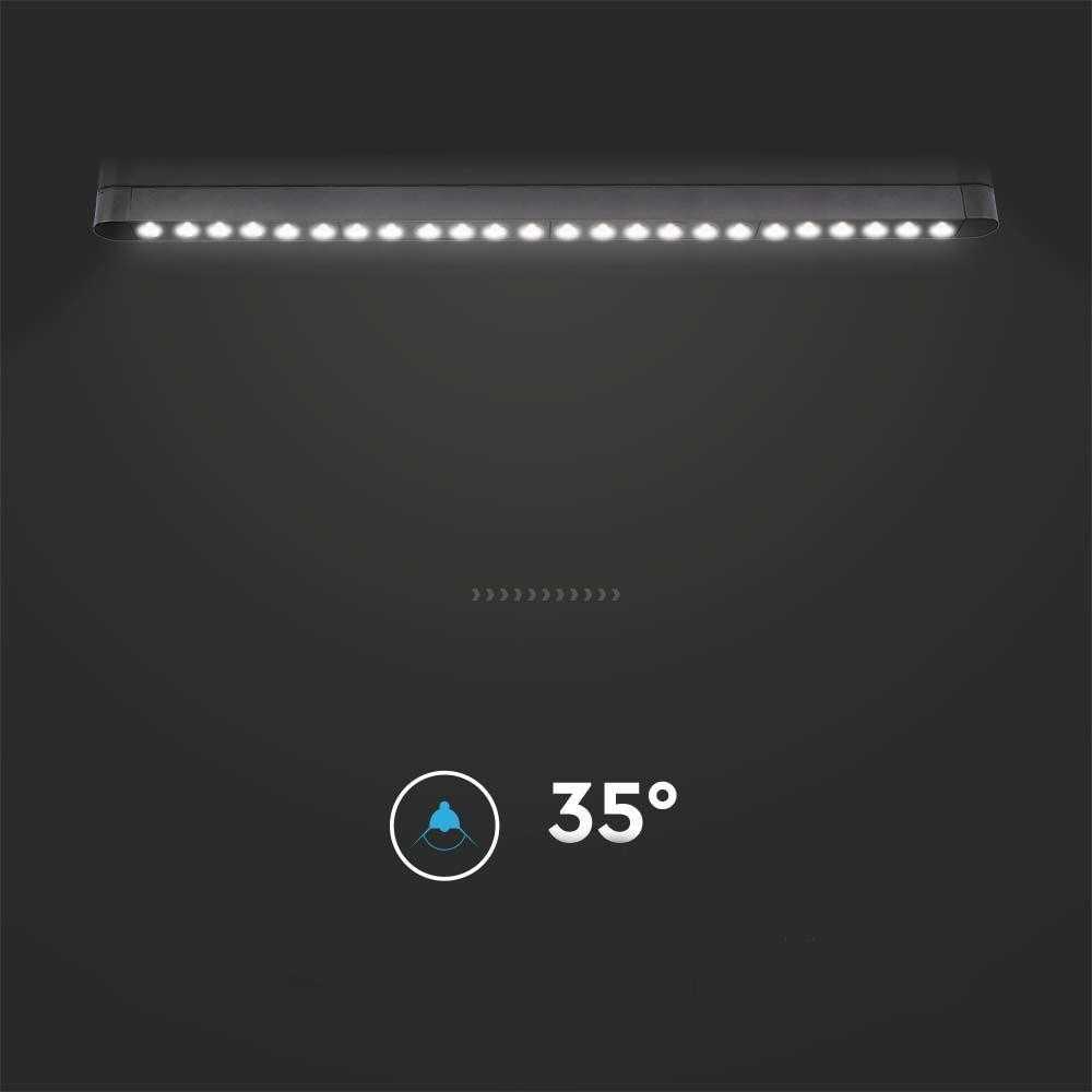 V-tac 22W LED šviestuvas į magnetinius bėgelius ULTRA THIN, juodas, 3000K