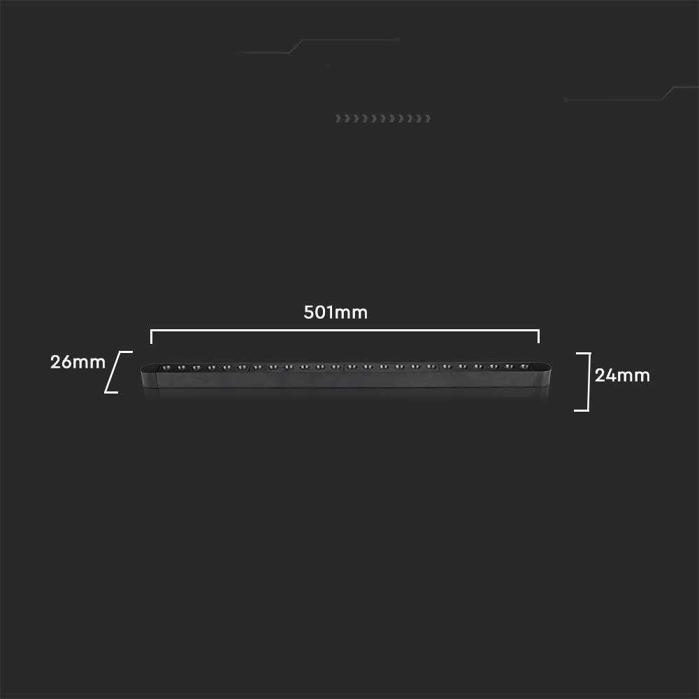 V-tac 22W LED šviestuvas į magnetinius bėgelius ULTRA THIN, juodas, 6400K