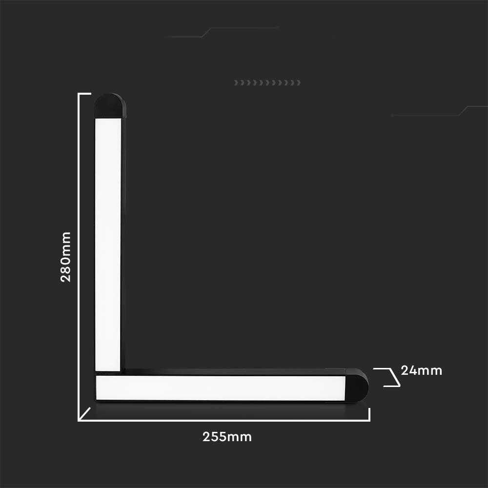V-tac 25W LED L formos šviestuvas į magnetinius bėgelius, juodas, 6400K