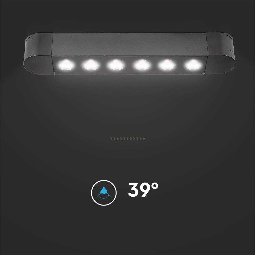 V-tac 5W LED šviestuvas į magnetinius bėgelius ULTRA THIN, juodas, 4000K