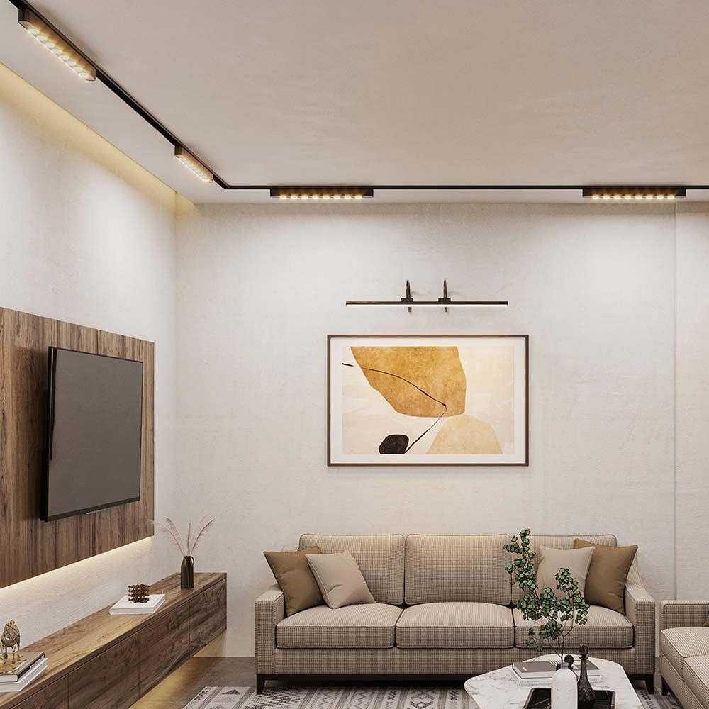 V-tac 22W LED šviestuvas į magnetinius bėgelius ULTRA THIN, juodas, 3000K