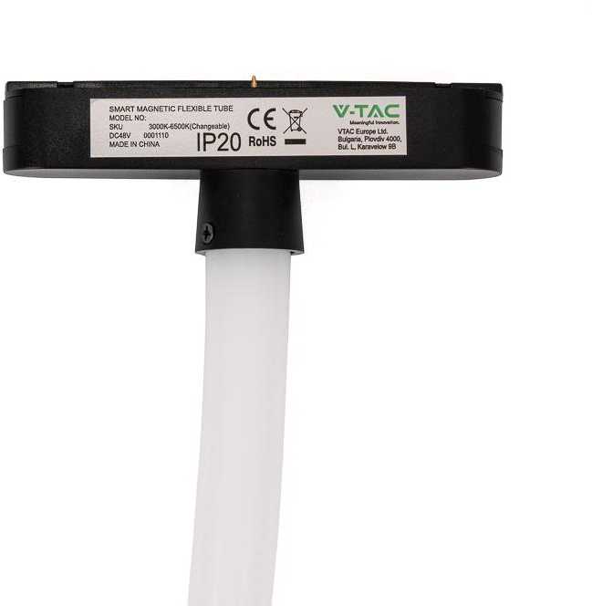 V-tac 23W LED šviestuvas į magnetinius bėgelius, 48V, juodas, 4500K