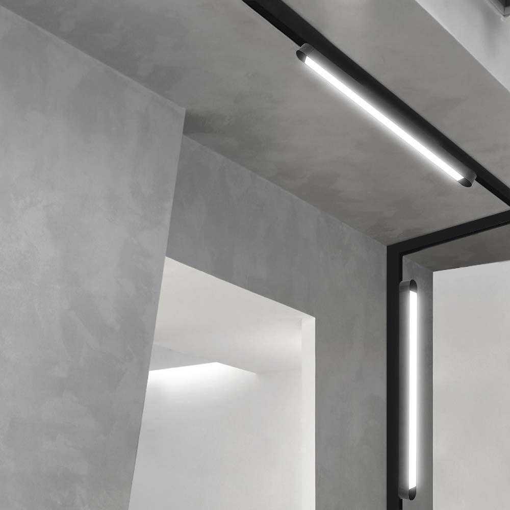 V-tac 18W LED šviestuvas į magnetinius bėgelius ULTRA THIN, juodas, 4000K