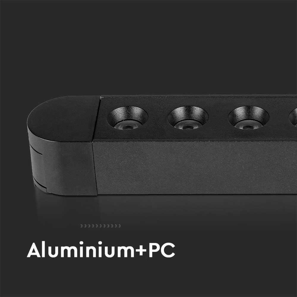 V-tac 22W LED šviestuvas į magnetinius bėgelius ULTRA THIN, juodas, 4000K