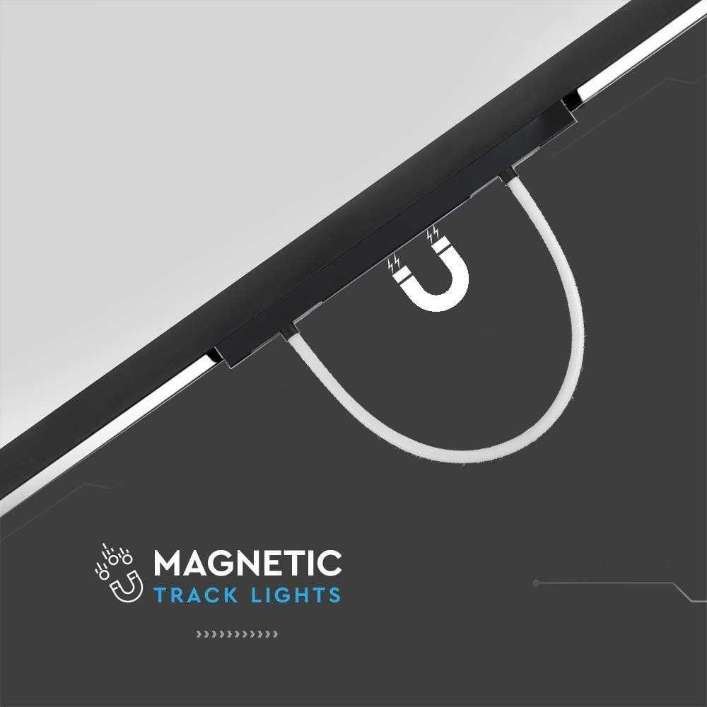 V-tac 23W LED šviestuvas į magnetinius bėgelius, 48V, juodas, 3000K