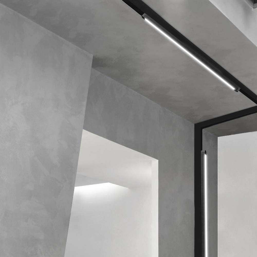 V-tac 22W LED šviestuvas į magnetinius bėgelius ULTRA THIN, juodas, 4000K