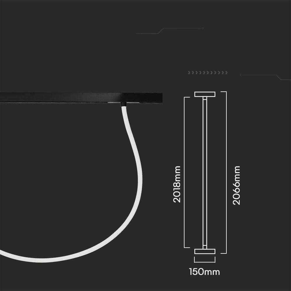 V-tac 23W LED šviestuvas į magnetinius bėgelius, 48V, juodas, 3000K