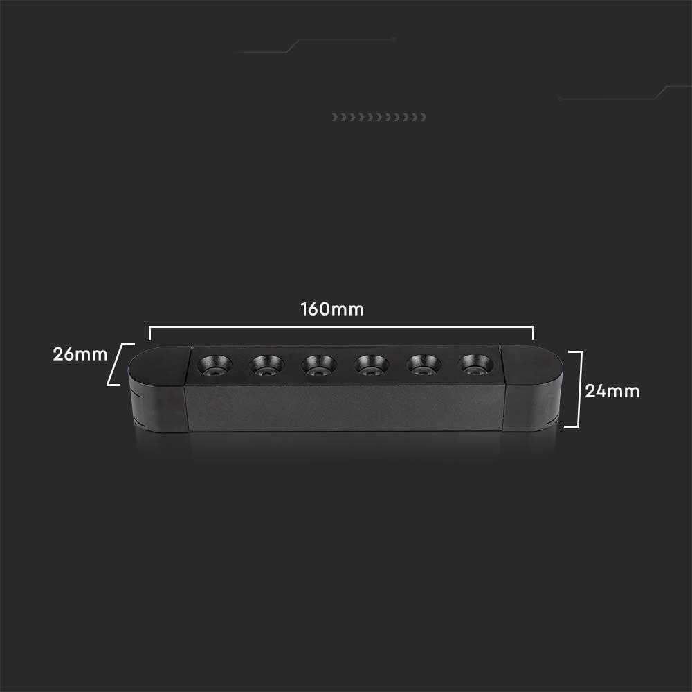 V-tac 5W LED šviestuvas į magnetinius bėgelius ULTRA THIN, juodas, 4000K