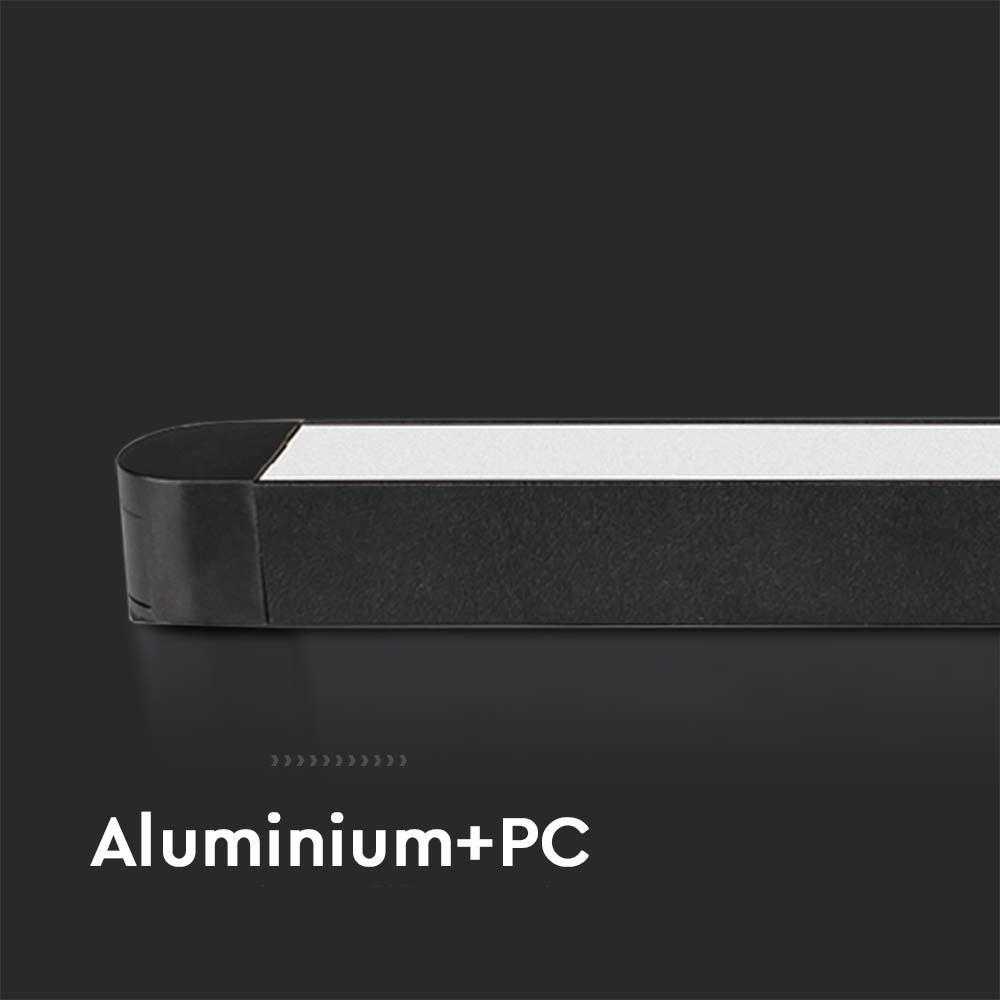 V-tac 22W LED šviestuvas į magnetinius bėgelius ULTRA THIN, juodas, 3000K