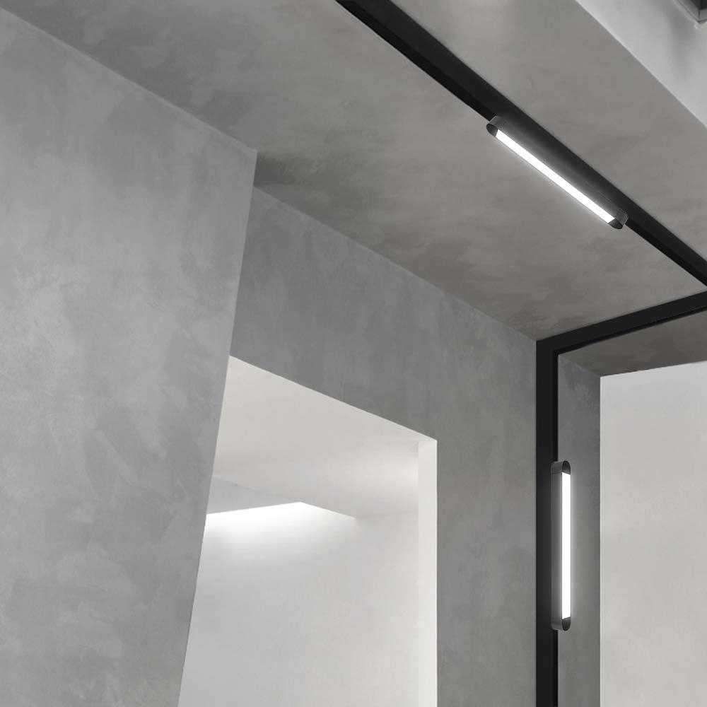 V-tac 14W LED šviestuvas į magnetinius bėgelius ULTRA THIN, juodas, 6400K