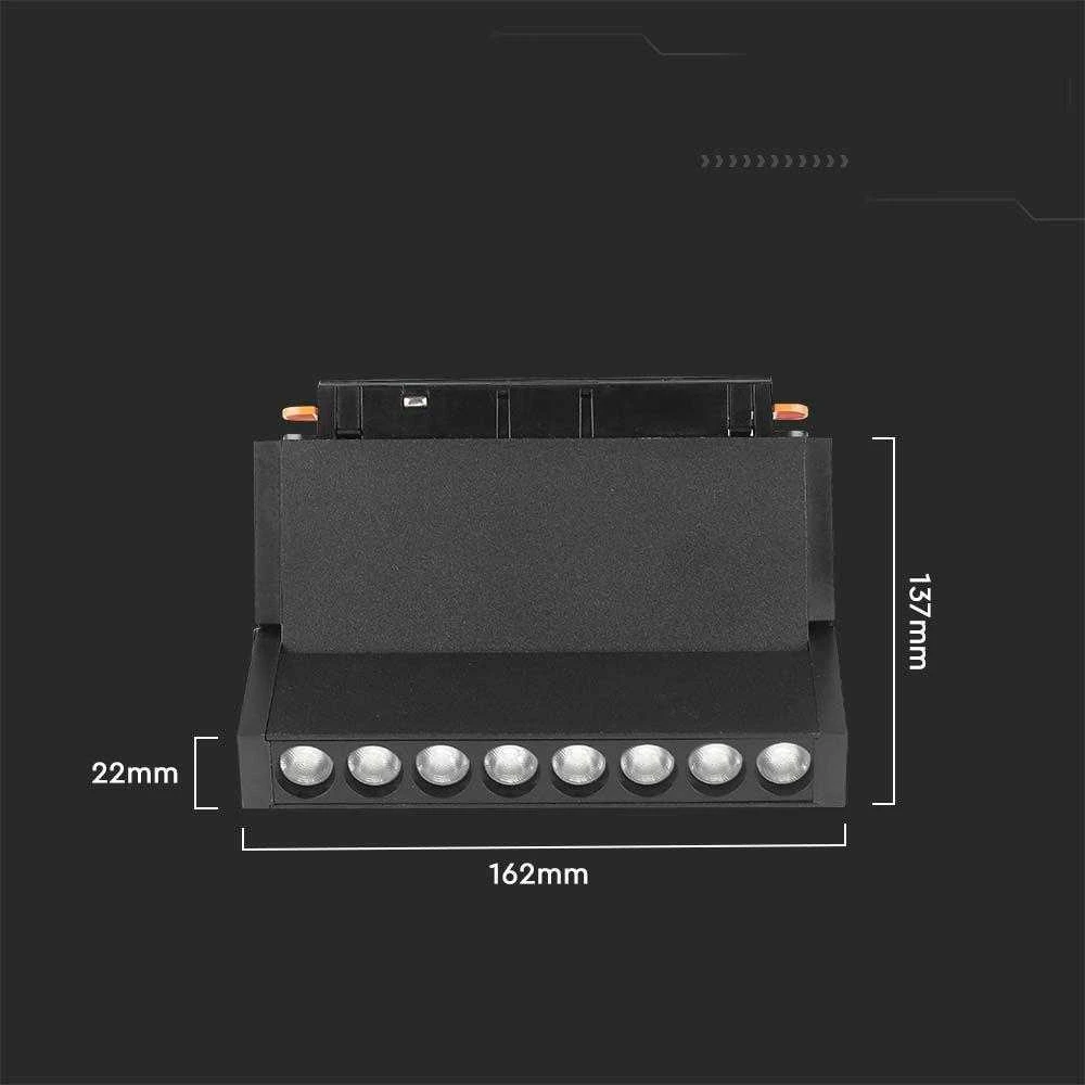 V-tac 10W LED SMART šviestuvas į magnetinius bėgelius, 48V, juodas, 2700-6400K