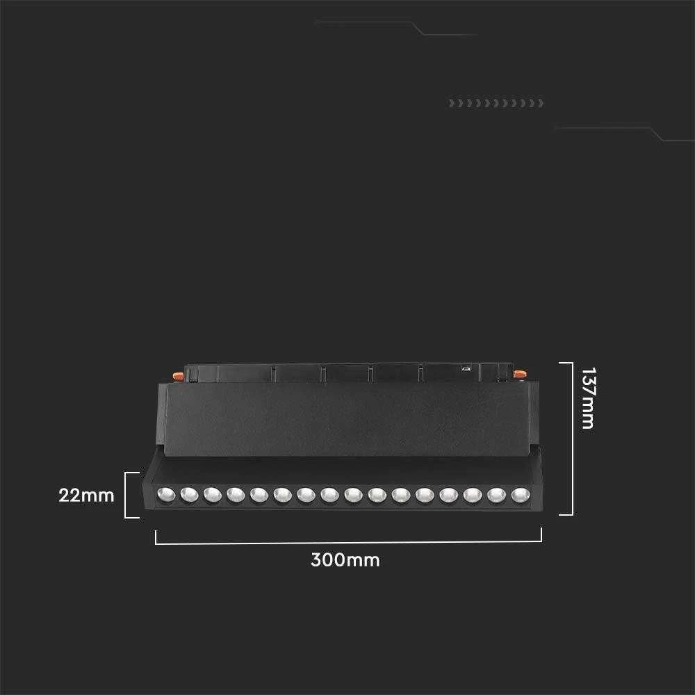 V-tac 18W LED SMART šviestuvas į magnetinius bėgelius, 48V, juodas, 2700-6400K