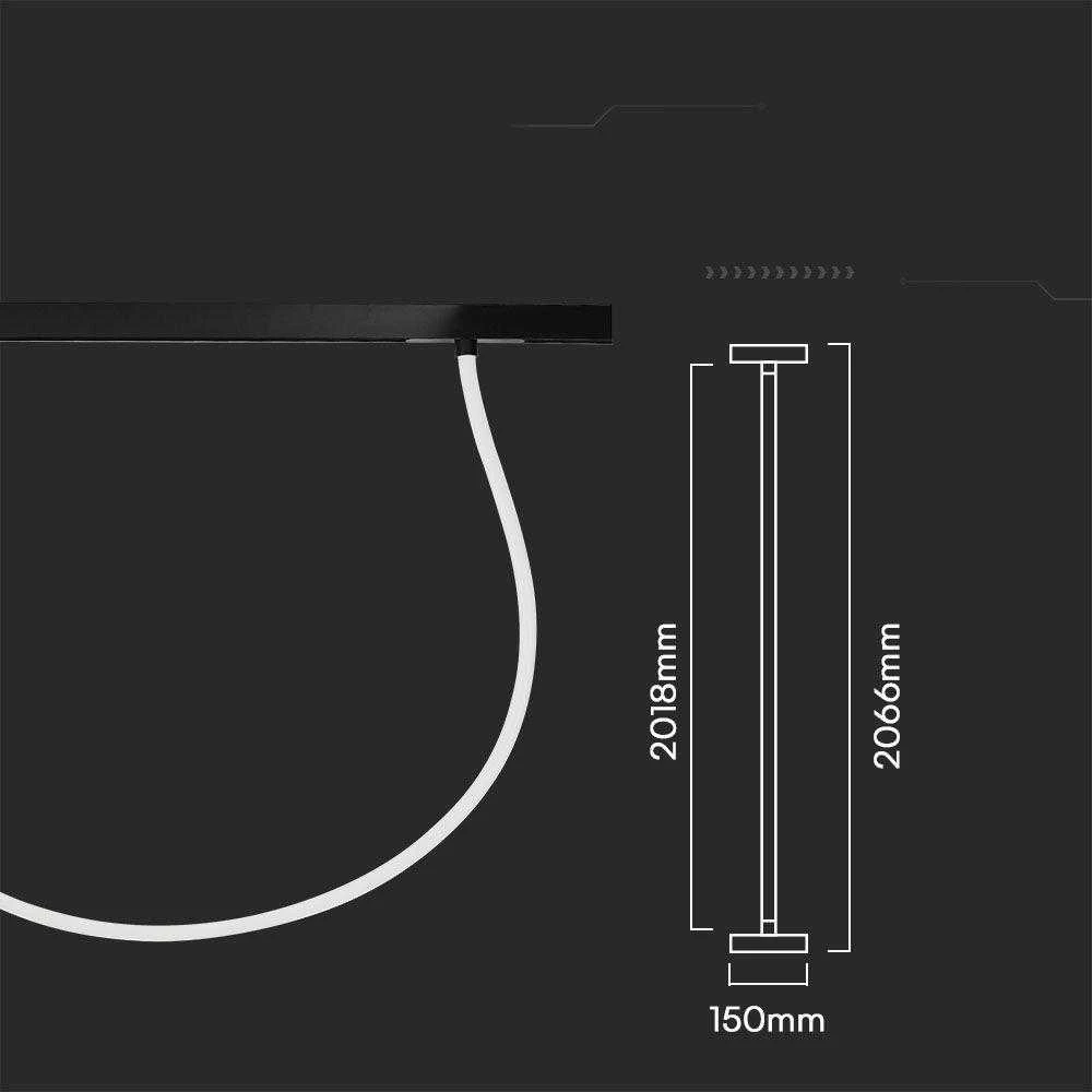 V-tac 23W LED SMART šviestuvas į magnetinius bėgelius, 48V, juodas, 3000-6500K