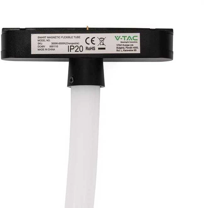 V-tac 23W LED SMART šviestuvas į magnetinius bėgelius, 48V, juodas, 3000-6500K