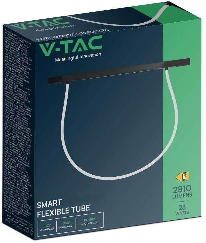 V-tac 23W LED SMART šviestuvas į magnetinius bėgelius, 48V, juodas, 3000-6500K
