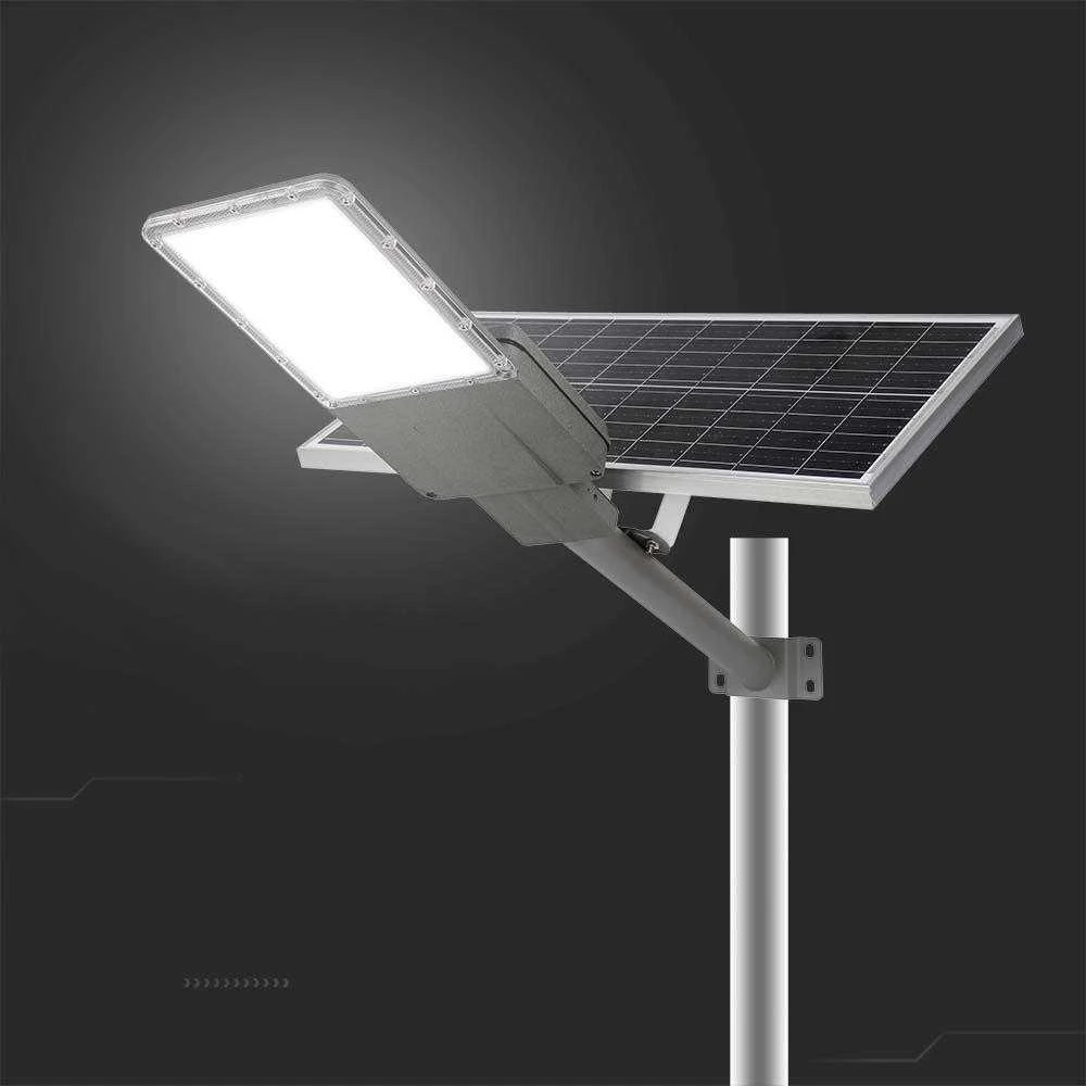 V-tac 30W LED gatvės šviestuvas, juodas, 4000K, su saulės baterija ir nuotolinio valdymo galimybe