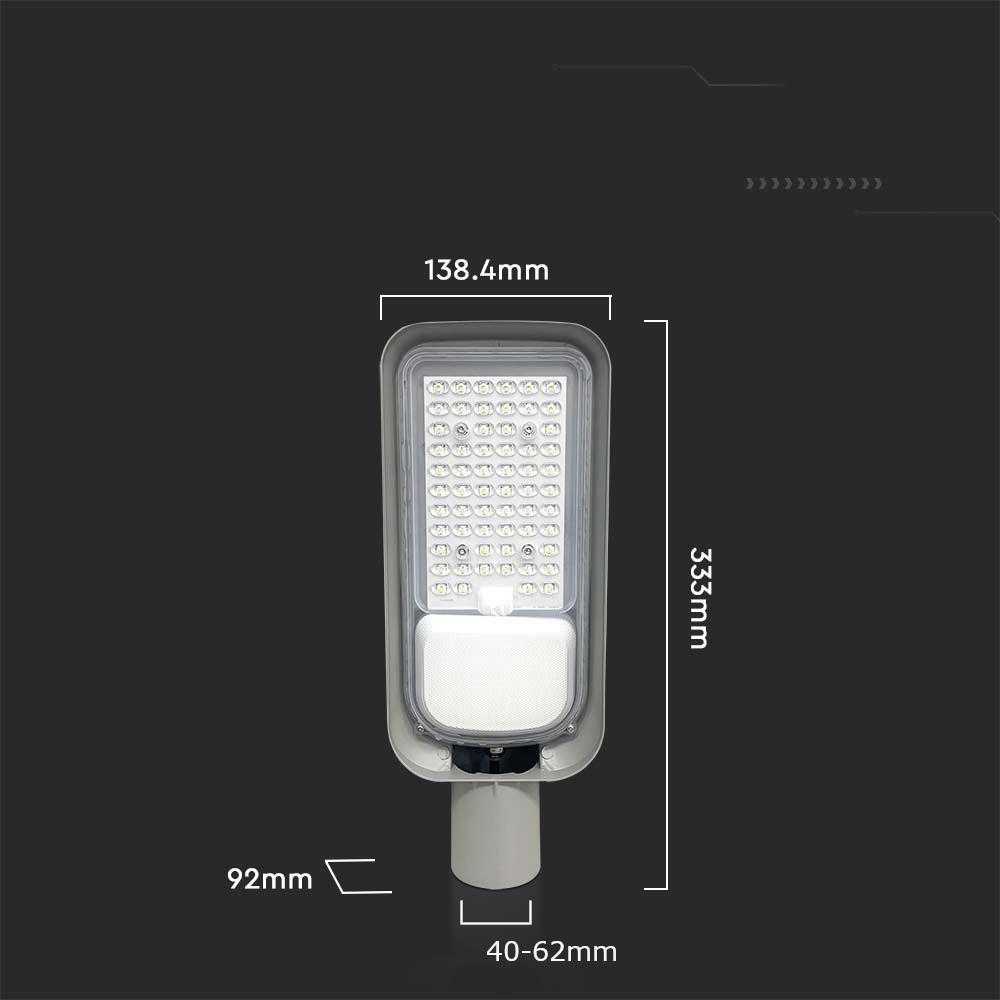 V-tac 30W LED gatvės šviestuvas, pilkas, 6500K