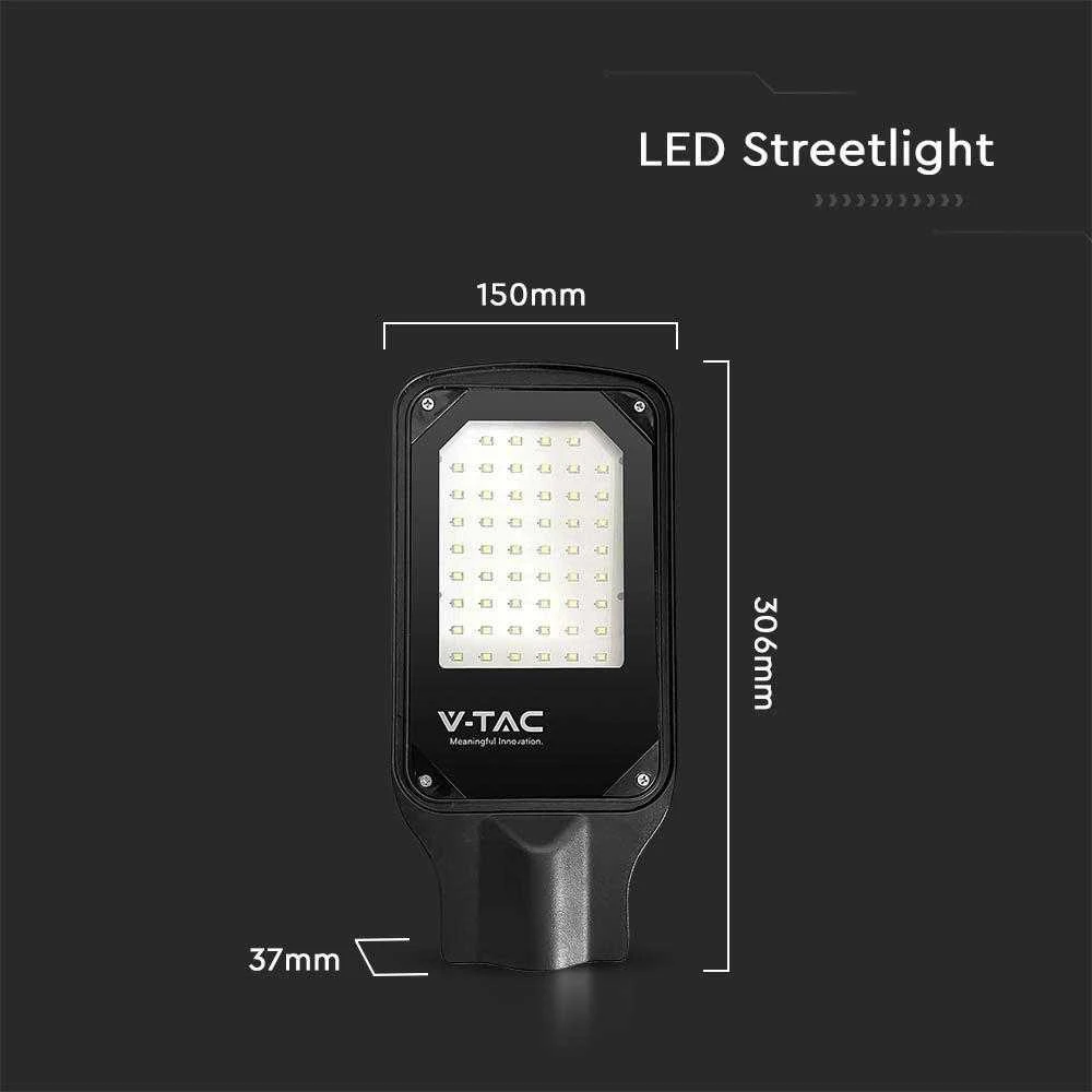V-tac 50W LED gatvės šviestuvas, juodas, 4000K