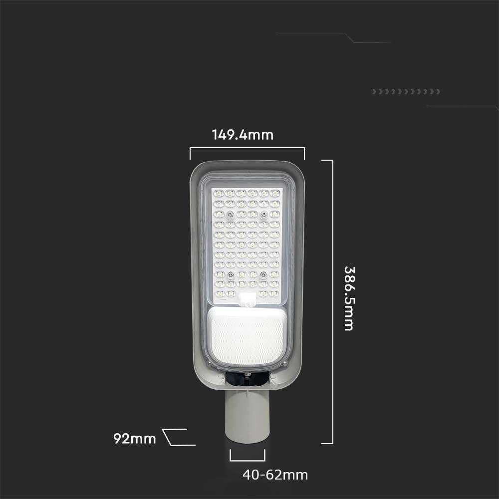 V-tac 50W LED gatvės šviestuvas, pilkas, 6500K