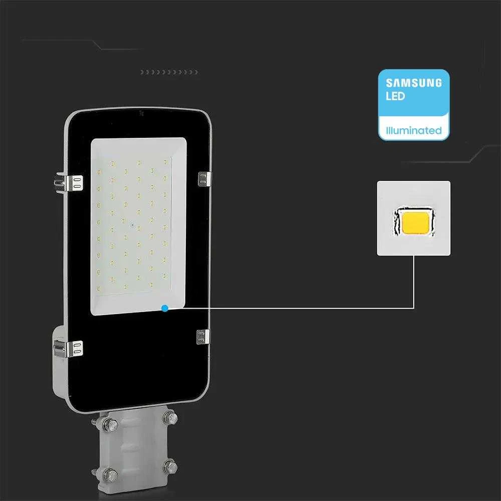30W LED gatvės šviestuvas, pilkas, 4000K, SAMSUNG LED chip