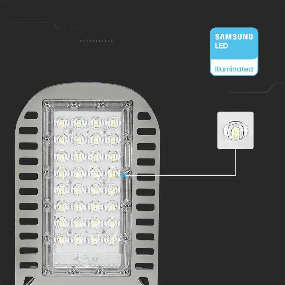 Lubinis šviestuvas 50W gatvės šviestuvas V-TAC, pilkas, 4000K, SAMSUNG LED chip