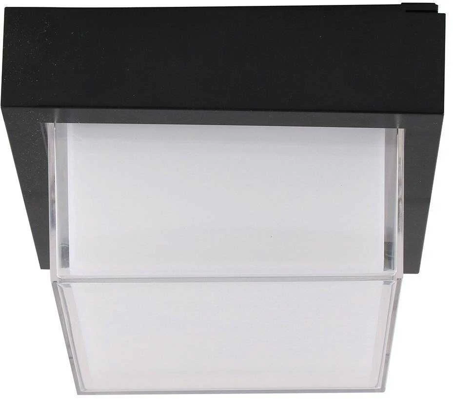 V-tac 12W LED sieninis šviestuvas, juodas, 3000K, IP65