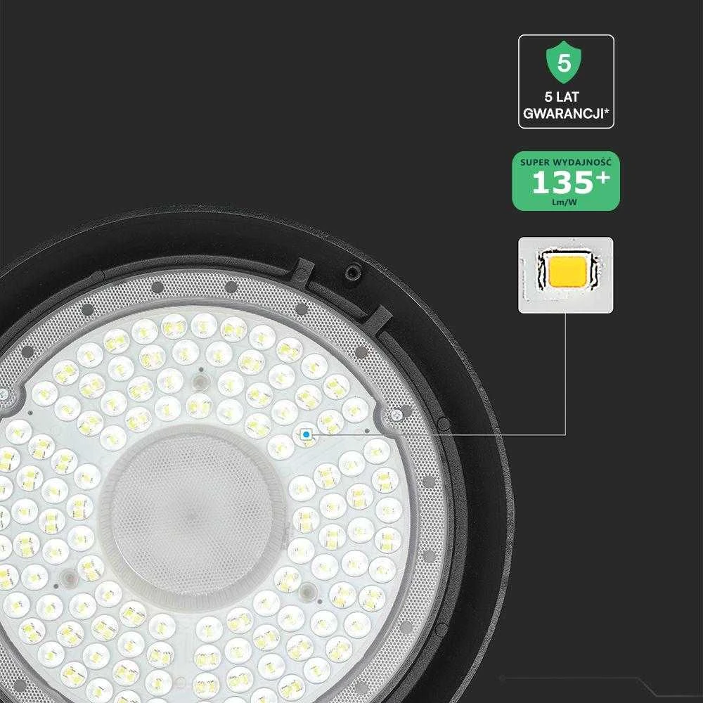 V-tac 150W LED UFO sandėlio šviestuvas, juodas, 4000K