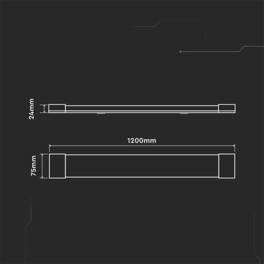 Lubinis šviestuvas 40W linijinis šviestuvas V-TAC, baltas, 6500K, 120cm, SAMSUNG LED chip