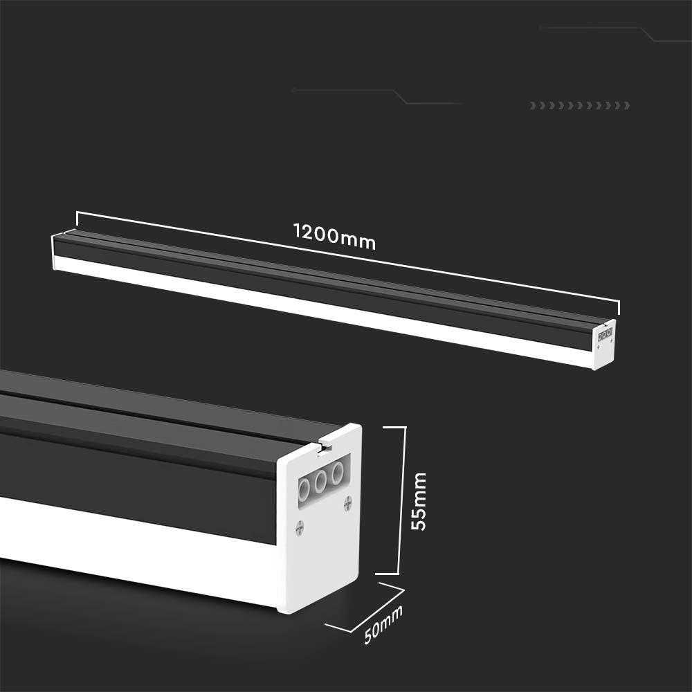 V-tac 40W LED linijinis šviestuvas, juodas, 6500K