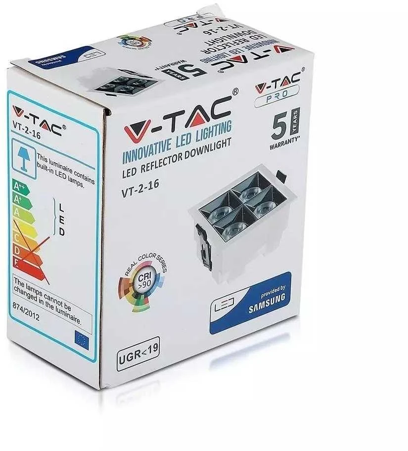16W įleidžiamas šviestuvas, 4000K, baltas, SAMSUNG LED CHIP