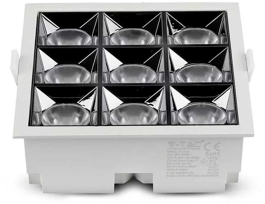 36W įleidžiamas šviestuvas, 4000K, baltas, SAMSUNG LED CHIP