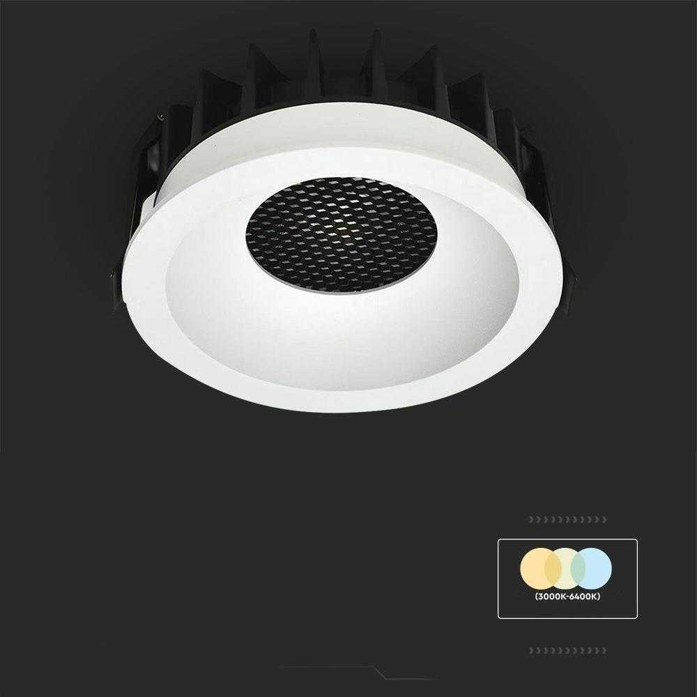 24W LED įleidžiamas šviestuvas, baltos/juodos sp., 3000-6400K, 24°