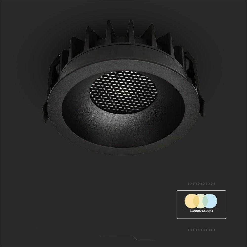 24W LED įleidžiamas šviestuvas, juodos sp., 3000-6400K, 24°