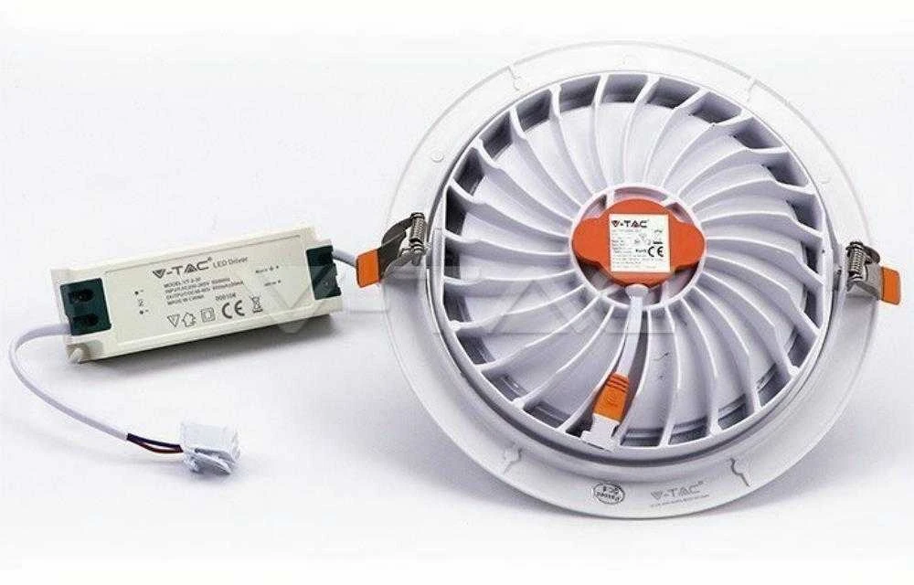 30W LED įleidžiamas šviestuvas V-TAC, 4000K (natūraliai balta), SAMSUNG LED chip