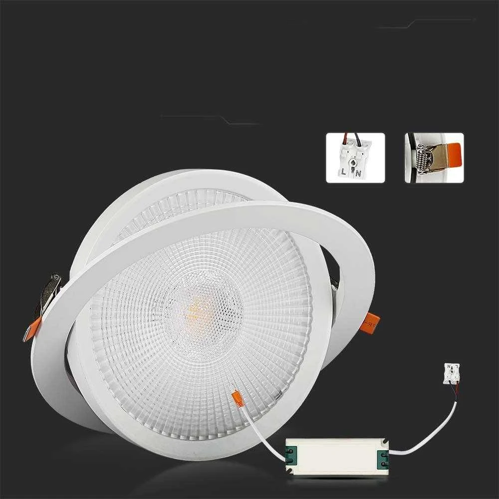 V-tac 20W LED įleidžiamas šviestuvas, baltas, 3000K, SAMSUNG LED chip