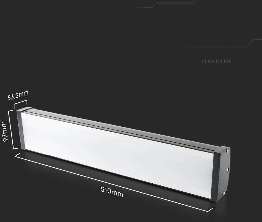 V-tac 100W LED linijinis sandėlio šviestuvas, juodas, 6500K