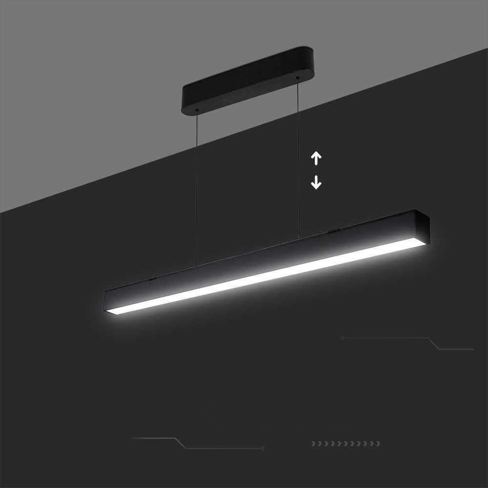Pakabinamas šviestuvas V-tac 40W LED pakabinamas linijinis šviestuvas, juodas, 3000/4000/6400K