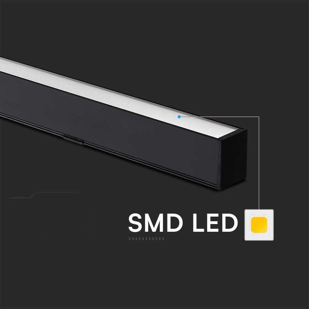 Pakabinamas šviestuvas V-tac 40W LED pakabinamas linijinis šviestuvas, juodas, 3000/4000/6400K