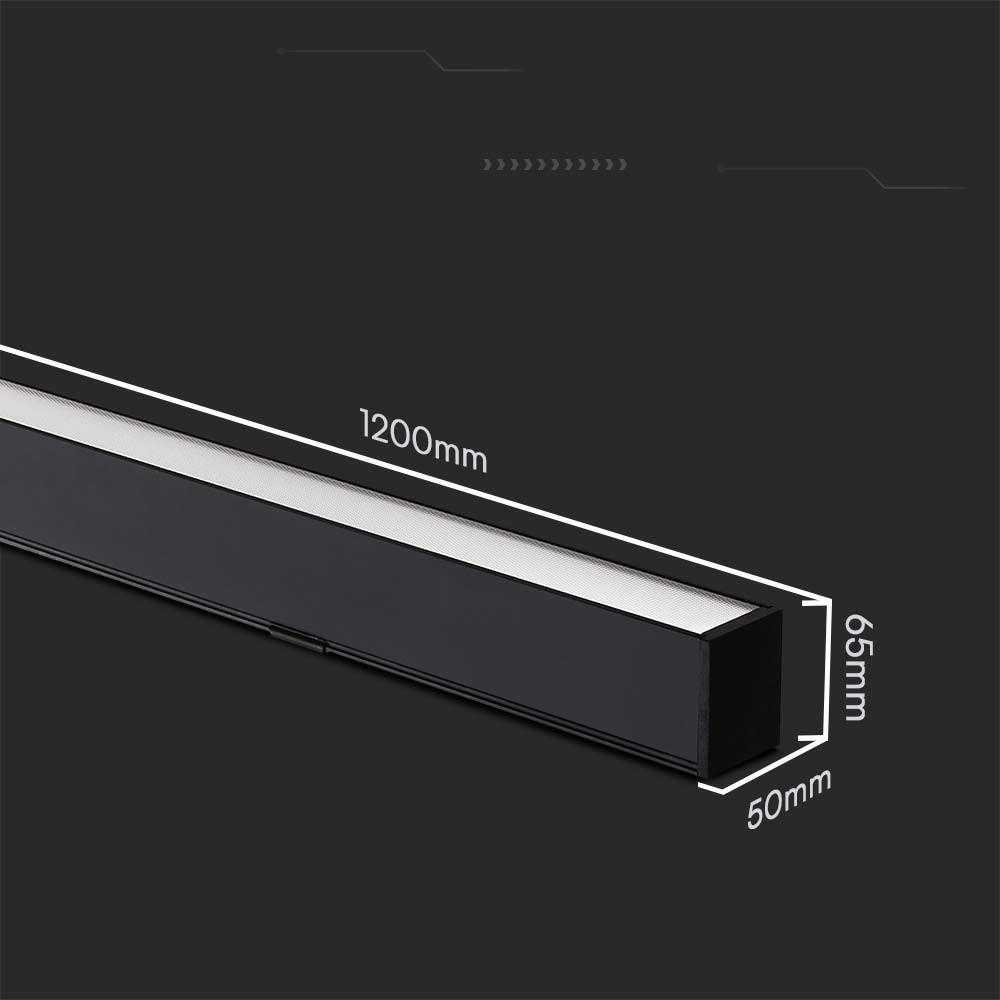 Pakabinamas šviestuvas V-tac 40W LED pakabinamas linijinis šviestuvas, juodas, 3000/4000/6400K