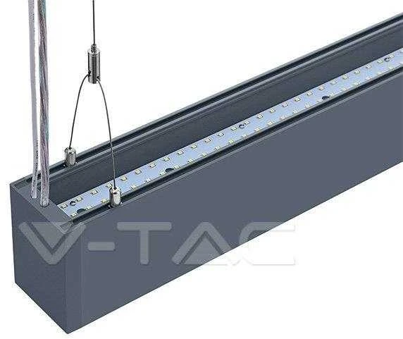 Pakabinamas šviestuvas 60W LED pakabinamas linijinis šviestuvas V-TAC, sidabrinis, 4000K (natūraliai balta), SAMSUNG LED chip