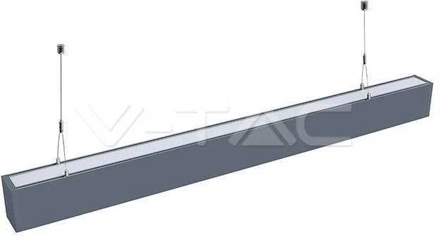 Pakabinamas šviestuvas 60W LED pakabinamas linijinis šviestuvas V-TAC, sidabrinis, 4000K (natūraliai balta), SAMSUNG LED chip
